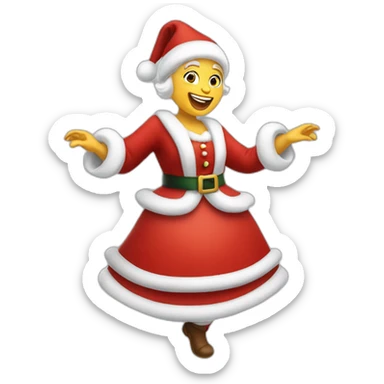 white mrs santa claus dancing sticker