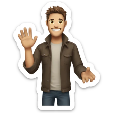 Dean Winchester hands up grinning sticker