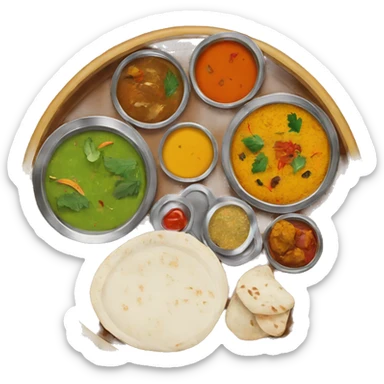 A traditional thali (meal plate) sticker