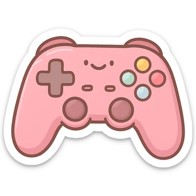 pink gaming controller, cute sticker