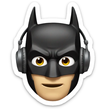 Batman with headphones  sticker