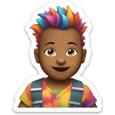 A baby with a mohawk sticker