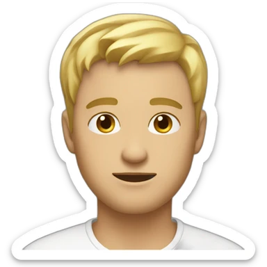 MAN FOCUSED FACIAL EXPRESSION BLOND SHORT HAIR IN HIS 30S sticker