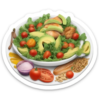 plate with healthy food sticker