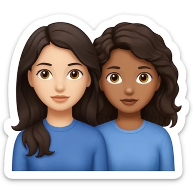 Rizada rubia y amiga ondulada pelinegra sticker