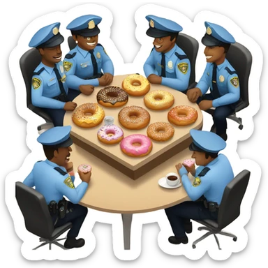 Police eating donuts  sticker