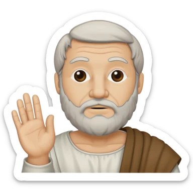 Aristotle drawing as a black outline icon, no fill, hand-drawn look sticker