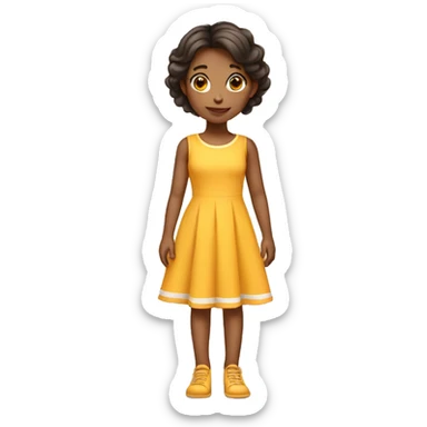 girl in a dress with road markings sticker