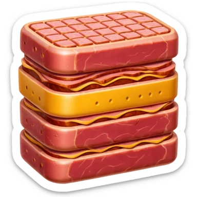 Jeff Koons style spam meat abstract art sculpture  sticker