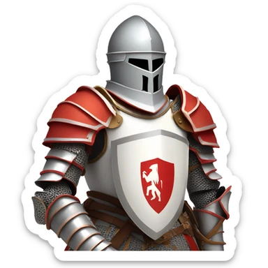 Knight with sait Georges Armor white and red sticker