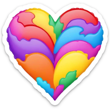 Make heart with multiple joy colour for holi sticker