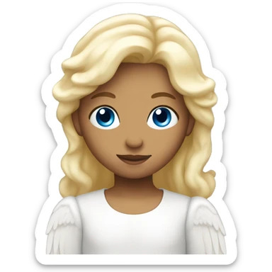 Angel with blue eyes and blond hair sticker