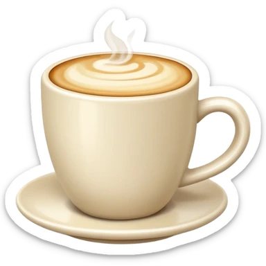 Cream coffee cup sticker