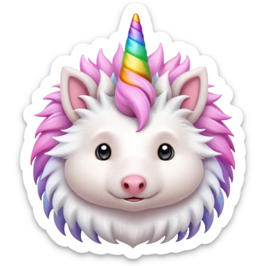 hedgehog with unicorn horns sticker