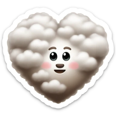 brown heart cloud sticker