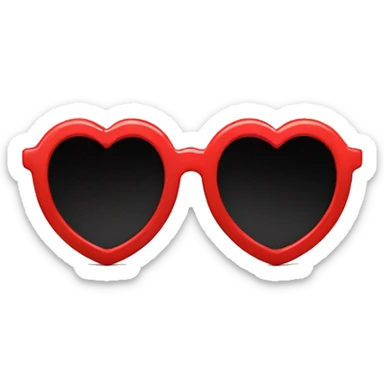 Red heart glasses with black lenses sticker