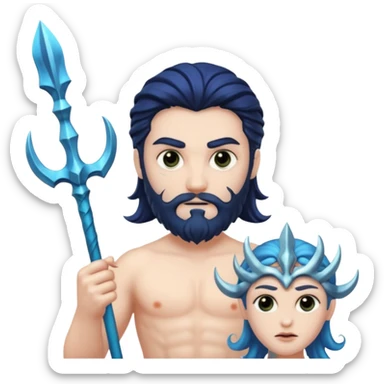 evil with Poseidon trident sticker