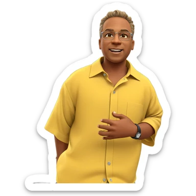 stylish boy in collared shirt sticker