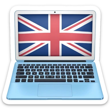 pastel laptop on the screen British flag sticker