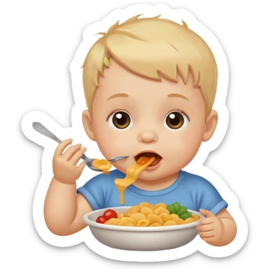 eating food well baby sticker