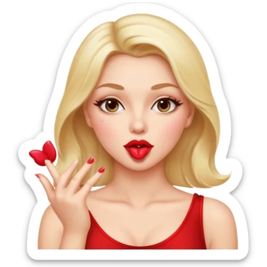 sexy woman blowing a kiss sticker