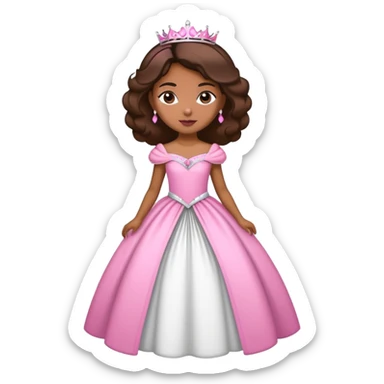 Pink and white and pink and black royal princess brownskin sticker