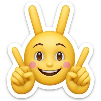 Smiling emoji with 2 middle fingers sticker