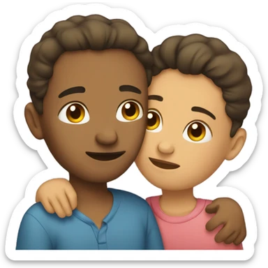 two people cuddling sticker