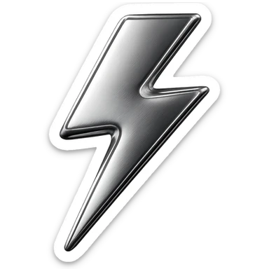 chrome style icon of a lightning bolt sticker