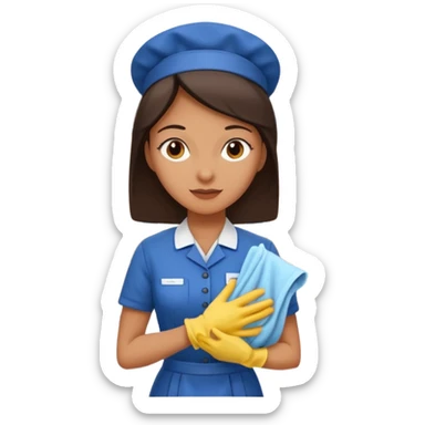 woman as a housekeeper in a hotel in town sticker