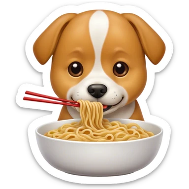 Dog with noodles  sticker