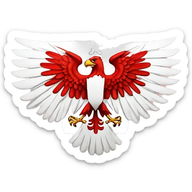 more simple polish eagle simple red and white no details at all just the outlines of the eagle. just have the lines of the eagle like how it is on the polish flag with the eagle on it sticker