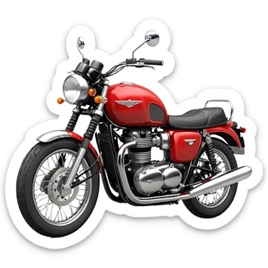 Triumph Bonneville Motorcycle with a Red Gas Tank  sticker