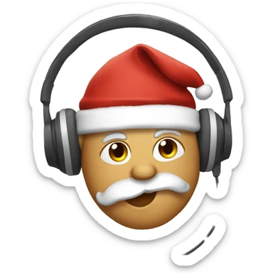 santa using headphone sticker