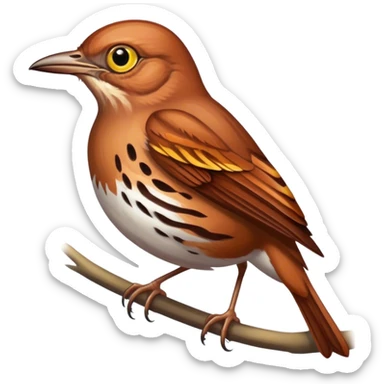 Brown thrasher bird sticker