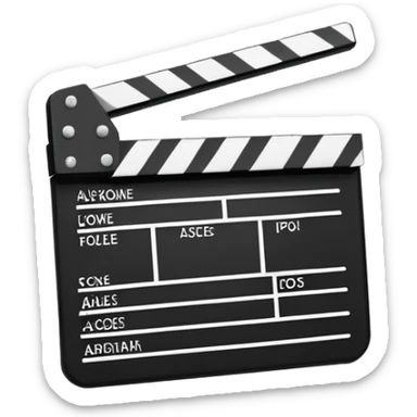 simplest possible clapperboard symbol, single stroke lines, pure abstraction sticker