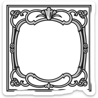 connected BLK letters in western saloon font style with silver outline, transparent background, old west typography, black text with ornate silver frame sticker