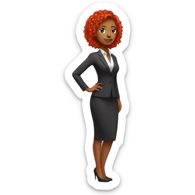 Red hair entrepreneur life coach girl with full body  sticker