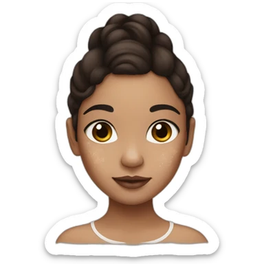vitiligo girl with brown hair and Mexican skin sticker