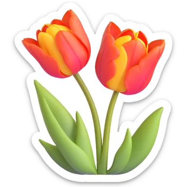 Elegant tulip flower with detailed petals and realistic texture sticker