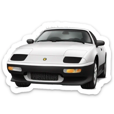 a black and white sports car drawing  sticker