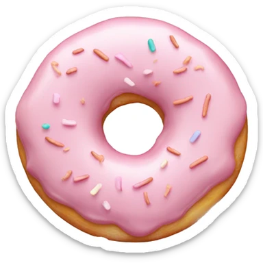 pastel pale pink donut sticker