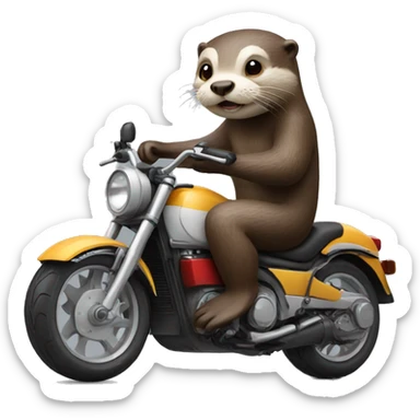 otter on a motor bike  sticker