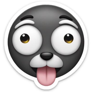 zany face winking with puppy eyes sticker