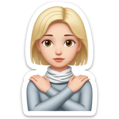 Girl with arms wrapped on her neck sticker