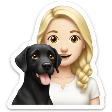 Birthday girl with pale face and black Labrador  sticker