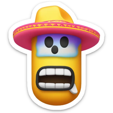Pez neón con sombrero durmiendo sticker