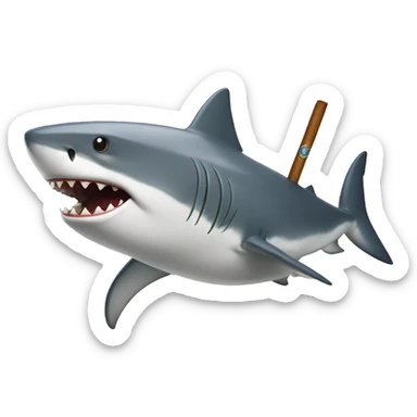 Shark with a cigar in the mouth sticker