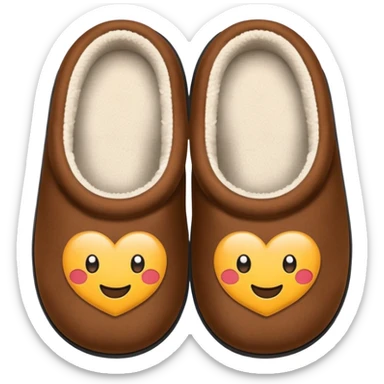 coffee brown comfortable house slippers sticker