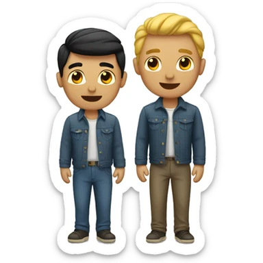 Gay male couple sticker
